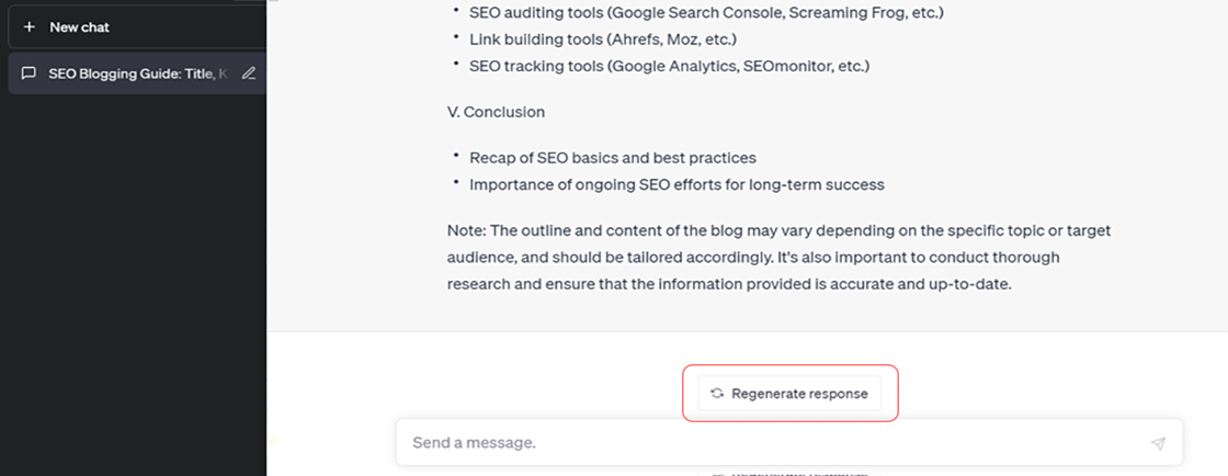 regenerate response on chatgpt