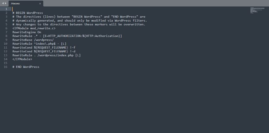 .htaccess file in WordPress