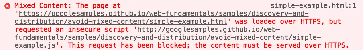 mixed content error