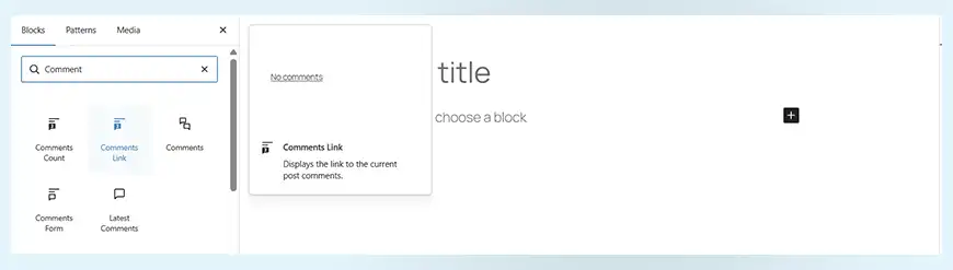 Comments Link and Comments Count Blocks
