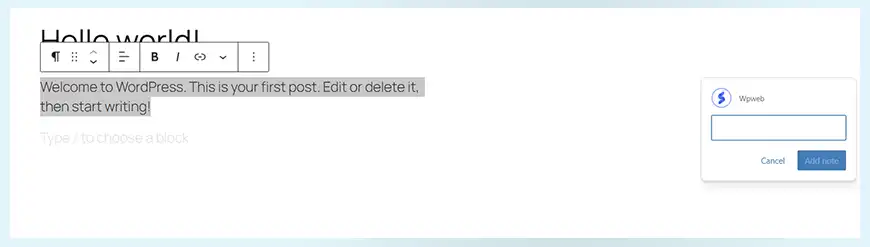 Block-level Comments (Notes)